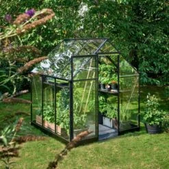 Serre De Jardin 3,9m² Qube 66 Noire En Verre Trempé - Halls -Jardin Serre Boutique serre de jardin 39m qube 66 noire en verre trempe halls 6