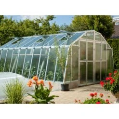 Serre De Jardin 426x452cm 19,25m² En Verre Cathédrale 4mm PRIMUS M4,5 - Limes -Jardin Serre Boutique serre de jardin 426x452cm 1925m en verre cathedrale 4mm primus limes 2