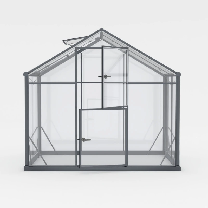 Serre De Jardin 4,84m² En Aluminium Noir Et Verre Trempé Sanus L5 - Gampre 4 Serre De Jardin 4,84m² En Aluminium Noir Et Verre Trempé Sanus L5 - Gampre – Image 2