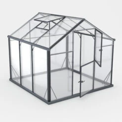 Serre De Jardin 4,84m² En Aluminium Noir Et Verre Trempé Sanus L5 - Gampre