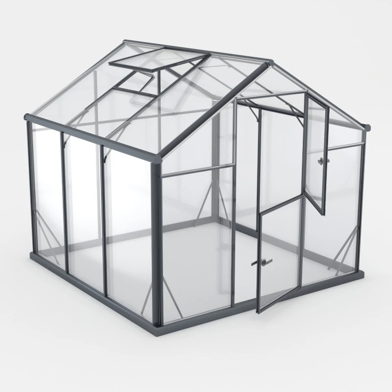 Serre De Jardin 4,84m² En Aluminium Noir Et Verre Trempé Sanus L5 - Gampre 3 Serre De Jardin 4,84m² En Aluminium Noir Et Verre Trempé Sanus L5 - Gampre