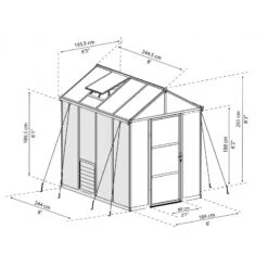 Serre De Jardin 4,8m² En Polycarbonate 10mm Glory Premium - Palram - Canopia -Jardin Serre Boutique serre de jardin 48m en polycarbonate 10mm glory premium palram 10