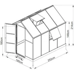 Serre De Jardin Dorado 4,8m² En Aluminium Blanc Et Polycarbonate 6mm – Westmann -Jardin Serre Boutique serre de jardin 48m en polycarbonate 6mm blanc dorado westmann 10