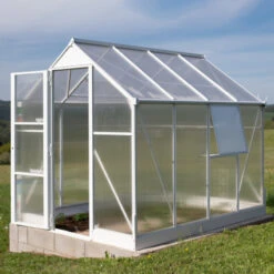 Serre De Jardin Dorado 4,8m² En Aluminium Blanc Et Polycarbonate 6mm – Westmann -Jardin Serre Boutique serre de jardin 48m en polycarbonate 6mm blanc dorado westmann 2