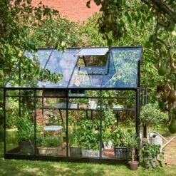 Serre De Jardin 5,1m² Qube 68 Noire En Verre Trempé - Halls -Jardin Serre Boutique serre de jardin 51m qube 68 noire en verre trempe halls 2