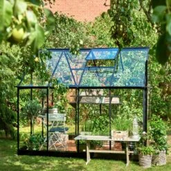Serre De Jardin 5,1m² Qube 68 Noire En Verre Trempé - Halls -Jardin Serre Boutique serre de jardin 51m qube 68 noire en verre trempe halls 4