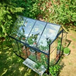 Serre De Jardin 5,1m² Qube 68 Noire En Verre Trempé - Halls -Jardin Serre Boutique serre de jardin 51m qube 68 noire en verre trempe halls 5