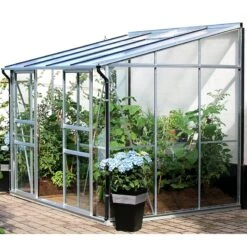 Serre Melissa Ida 4,9m² En Aluminium Naturel Et Verre Trempé 3mm + Embase Incluse – Natura Lams