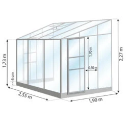 Serre Melissa Ida 4,9m² En Aluminium Naturel Et Verre Trempé 3mm + Embase Incluse – Natura Lams -Jardin Serre Boutique serre de jardin 52m en aluminium anodise et verre trempe ida embase incluse lams 4