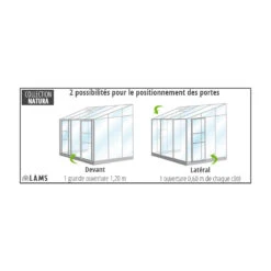 Serre Melissa Ida 4,9m² En Aluminium Naturel Et Verre Trempé 3mm + Embase Incluse – Natura Lams -Jardin Serre Boutique serre de jardin 52m en aluminium anodise et verre trempe ida embase incluse lams 6