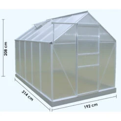 Serre De Jardin 6,03m² En Aluminium Et Polycarbonate + Base - Habrita -Jardin Serre Boutique serre de jardin 592m en aluminium et polycarbonate base 16