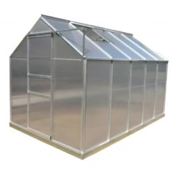 Serre De Jardin 6,03m² En Aluminium Et Polycarbonate + Base - Habrita -Jardin Serre Boutique serre de jardin 592m en aluminium et polycarbonate base 2
