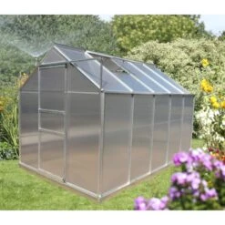Serre De Jardin 6,03m² En Aluminium Et Polycarbonate + Base - Habrita -Jardin Serre Boutique serre de jardin 592m en aluminium et polycarbonate base 5