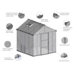 Serre De Jardin 5,9m² En Polycarbonate 10mm Glory Premium - Palram - Canopia -Jardin Serre Boutique serre de jardin 59m en polycarbonate 10mm glory premium palram 15
