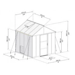 Serre De Jardin 5,9m² En Polycarbonate 10mm Glory Premium - Palram - Canopia -Jardin Serre Boutique serre de jardin 59m en polycarbonate 10mm glory premium palram 16