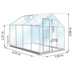 Serre Allium Venus 4,9m² En Aluminium Naturel Et Verre Trempé 3mm + Embase Incluse - Natura Lams -Jardin Serre Boutique serre de jardin 5m en aluminium et verre trempe venus lams 14