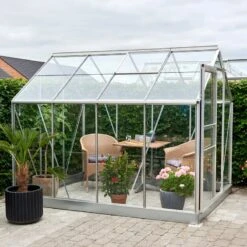 Serre De Jardin 5m² Popular 86 En Aluminium Et Verre Horticole 3mm - Halls