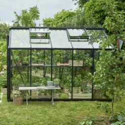 Serre De Jardin 6,17m² En Verre Trempé BURFORD Noire - Halls Costwold -Jardin Serre Boutique serre de jardin 617m en verre trempe burford noire eden greenhouses 2