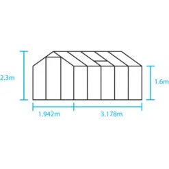 Serre De Jardin 6,17m² En Verre Trempé BURFORD Noire - Halls Costwold -Jardin Serre Boutique serre de jardin 617m en verre trempe burford noire eden greenhouses 6