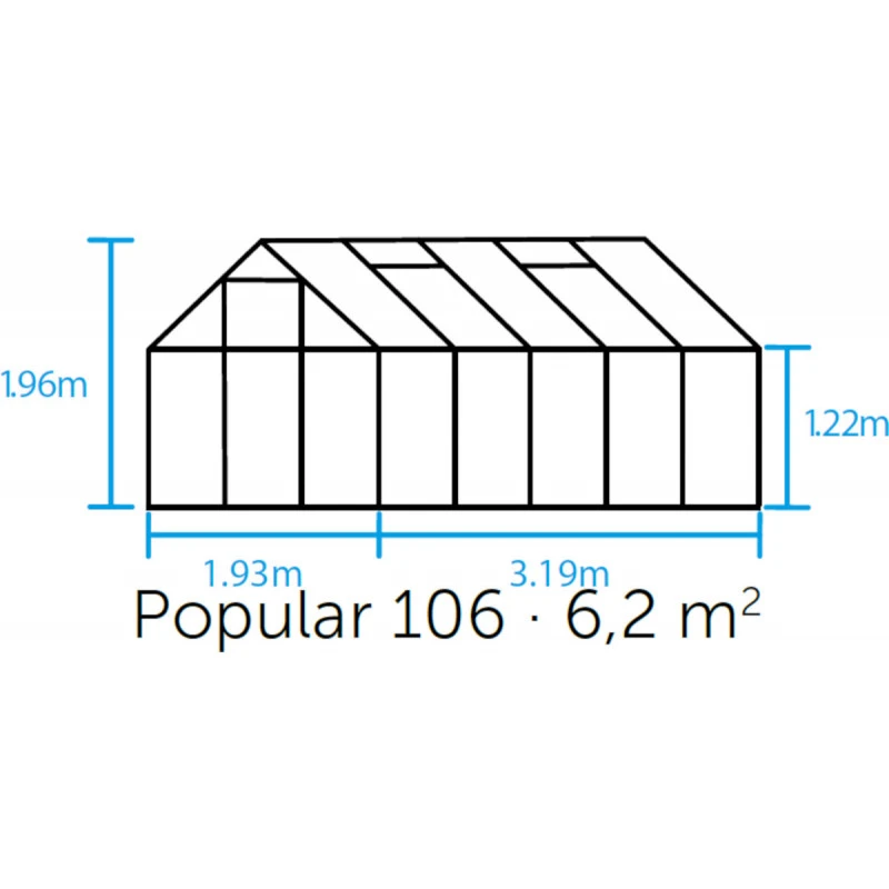 Serre De Jardin 6,2m² Popular 106 En Aluminium Noir Et Verre Trempé - Halls 8 Serre De Jardin 6,2m² Popular 106 En Aluminium Noir Et Verre Trempé - Halls – Image 6