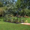 Serre De Jardin 6,2m² Popular 106 En Aluminium Noir Et Verre Horticole 3mm - Halls -Jardin Serre Boutique serre de jardin 62m popular 106 en aluminium noir et verre horticole 3mm halls