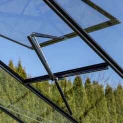 Serre De Jardin 6,38m² En Aluminium Noir Et Verre Trempé Sanus XL7 - Gampre -Jardin Serre Boutique serre de jardin 638m en aluminium noir et verre trempe sanus xl7 gampre 6