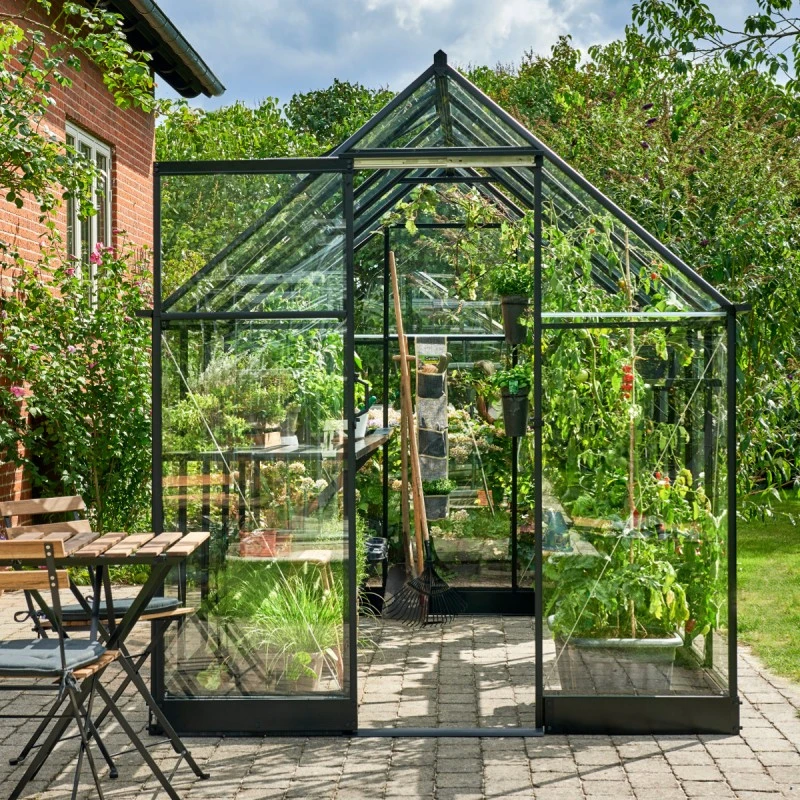 Serre De Jardin 6,4m² Qube 610 Noire En Verre Trempé - Halls 14 Serre De Jardin 6,4m² Qube 610 Noire En Verre Trempé - Halls – Image 12