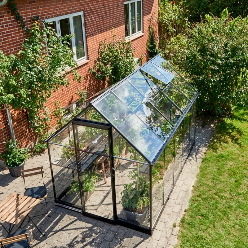Serre De Jardin 6,4m² Qube 610 Noire En Verre Trempé - Halls 5 Serre De Jardin 6,4m² Qube 610 Noire En Verre Trempé - Halls – Image 3