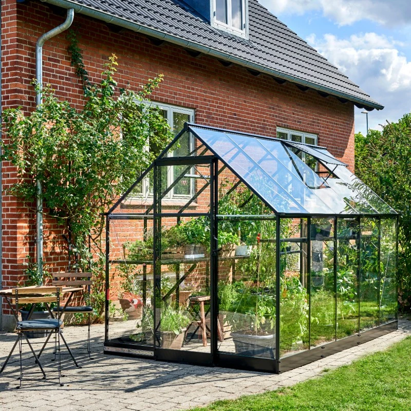 Serre De Jardin 6,4m² Qube 610 Noire En Verre Trempé - Halls 6 Serre De Jardin 6,4m² Qube 610 Noire En Verre Trempé - Halls – Image 4