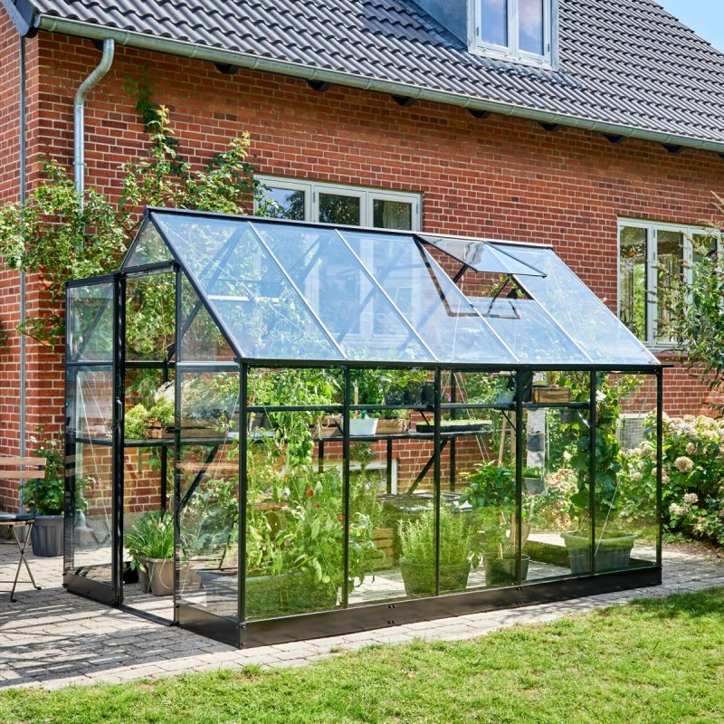 Serre De Jardin 6,4m² Qube 610 Noire En Verre Trempé - Halls 7 Serre De Jardin 6,4m² Qube 610 Noire En Verre Trempé - Halls – Image 5