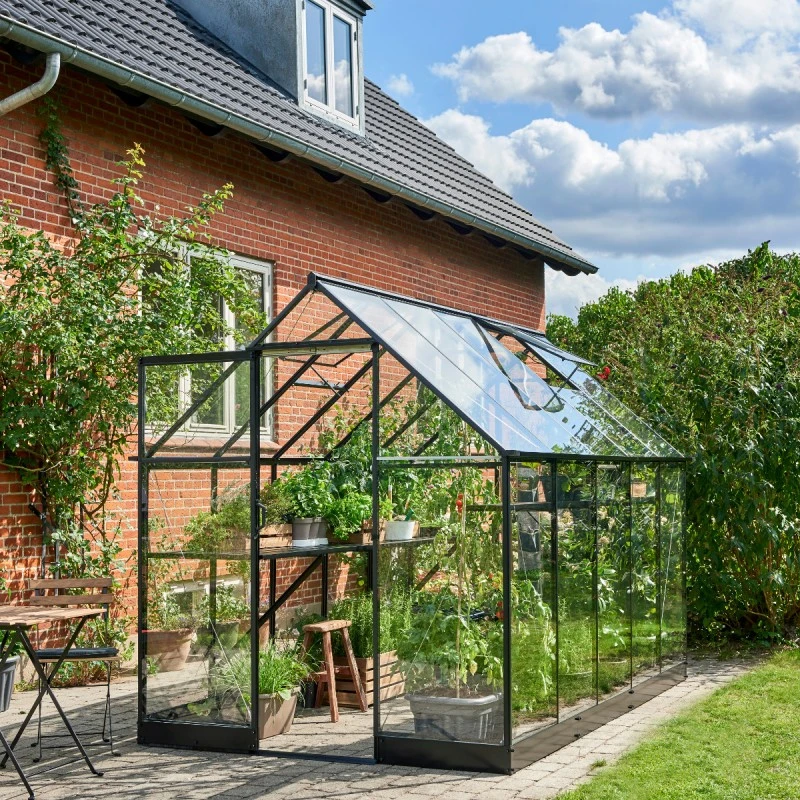 Serre De Jardin 6,4m² Qube 610 Noire En Verre Trempé - Halls 3 Serre De Jardin 6,4m² Qube 610 Noire En Verre Trempé - Halls