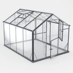 Serre De Jardin 6,5m² En Aluminium Noir Et Verre Trempé Sanus L7 - Gampre