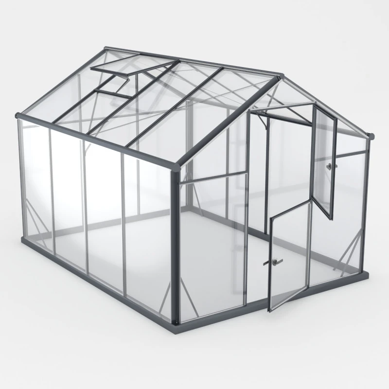 Serre De Jardin 6,5m² En Aluminium Noir Et Verre Trempé Sanus L7 - Gampre 3 Serre De Jardin 6,5m² En Aluminium Noir Et Verre Trempé Sanus L7 - Gampre