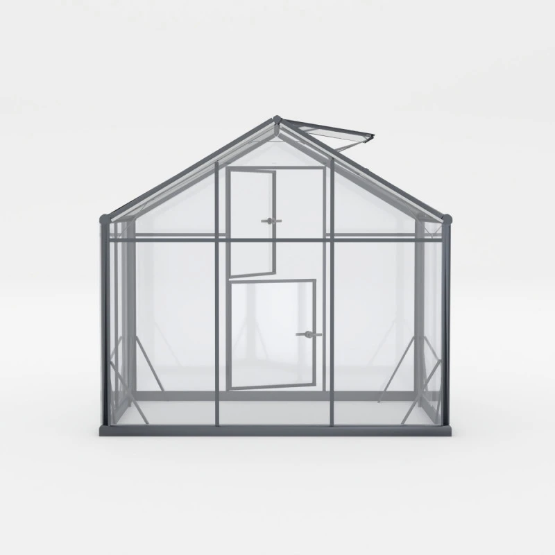 Serre De Jardin 6,5m² En Aluminium Noir Et Verre Trempé Sanus L7 - Gampre 5 Serre De Jardin 6,5m² En Aluminium Noir Et Verre Trempé Sanus L7 - Gampre – Image 3