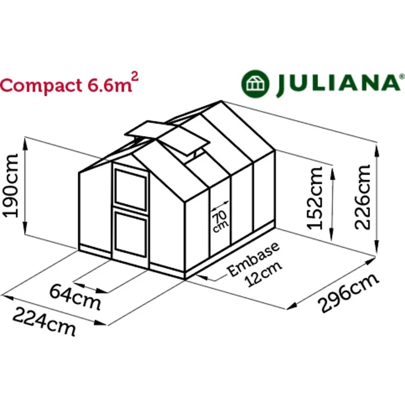 Serre De Jardin 6,6m² En Verre Trempé Compact - Juliana 21 Serre De Jardin 6,6m² En Verre Trempé Compact - Juliana – Image 19