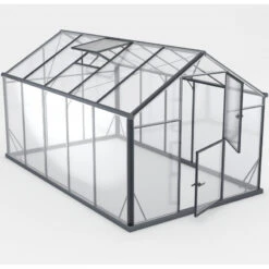 Serre De Jardin 7,92m² En Aluminium Noir Et Verre Trempé Sanus L8 - Gampre
