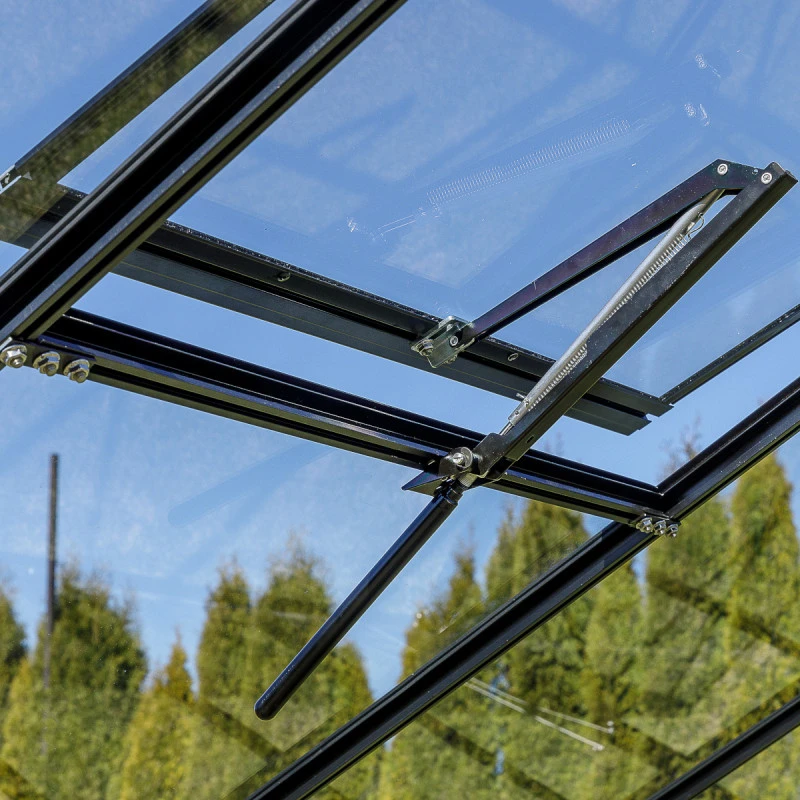 Serre De Jardin 7,92m² En Aluminium Noir Et Verre Trempé Sanus L8 - Gampre 8 Serre De Jardin 7,92m² En Aluminium Noir Et Verre Trempé Sanus L8 - Gampre – Image 6