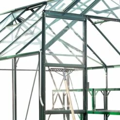 Serre De Jardin 8,3m² Magnum 108 En Aluminium Vert Et Verre Trempé 3mm - Halls -Jardin Serre Boutique serre de jardin 83m magnum 108 en aluminium vert et verre trempe 3mm halls 4