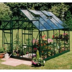 Serre De Jardin 8,3m² Magnum 108 En Aluminium Vert Et Verre Horticole 3mm - Halls