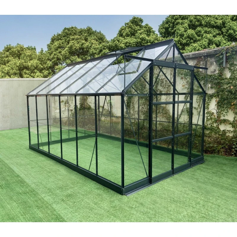 Serre De Jardin 8,98m² En Aluminium Anthracite Et Verre Trempé 4mm - Green Protect 4 Serre De Jardin 8,98m² En Aluminium Anthracite Et Verre Trempé 4mm - Green Protect – Image 2