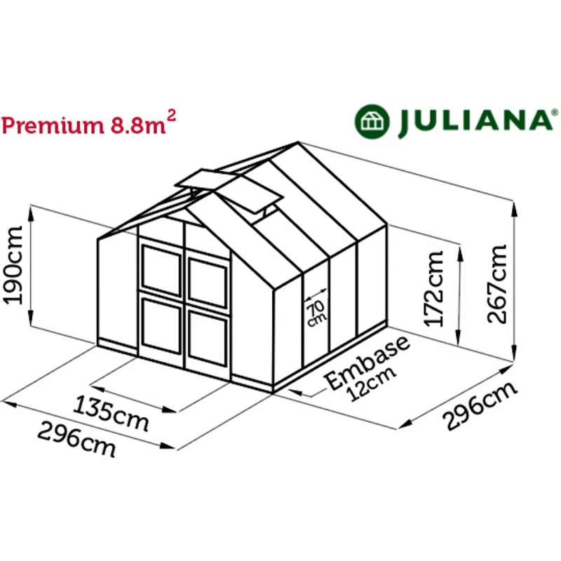 Serre De Jardin 8,8m² Aluminium Et Verre Trempé Premium - Juliana 12 Serre De Jardin 8,8m² Aluminium Et Verre Trempé Premium - Juliana – Image 10