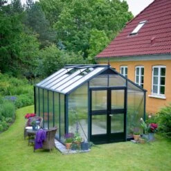 Serre De Jardin 8,8m² Anthracite En Polycarbonate 10mm Premium – Juliana -Jardin Serre Boutique serre de jardin 88m anthracite en polycarbonate 10mm premium juliana 11