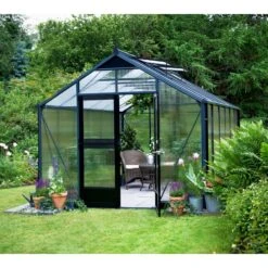 Serre De Jardin 8,8m² Anthracite En Polycarbonate 10mm Premium – Juliana -Jardin Serre Boutique serre de jardin 88m anthracite en polycarbonate 10mm premium juliana 12