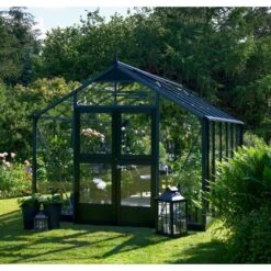 Serre De Jardin 8,8m² Anthracite Et Verre Trempé Premium - Juliana -Jardin Serre Boutique serre de jardin 88m anthracite et verre trempe premium juliana 15