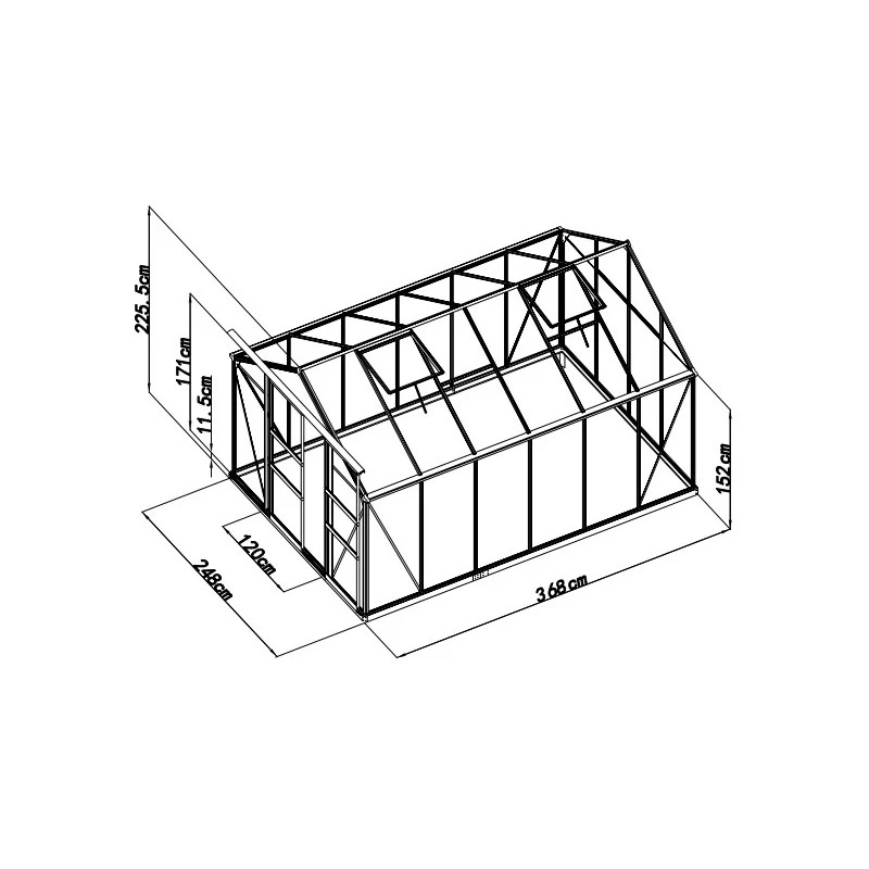 Serre De Jardin 9,13m² Verte En Polycarbonate 4mm + Embase Green Protect 6 Serre De Jardin 9,13m² Verte En Polycarbonate 4mm + Embase Green Protect – Image 4