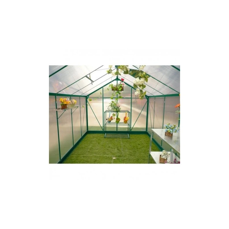 Serre De Jardin 9,13m² Verte En Polycarbonate 4mm + Embase Green Protect 11 Serre De Jardin 9,13m² Verte En Polycarbonate 4mm + Embase Green Protect – Image 9