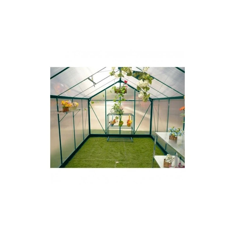 Serre De Jardin 9,13m² Verte En Polycarbonate 4mm + Embase Green Protect 12 Serre De Jardin 9,13m² Verte En Polycarbonate 4mm + Embase Green Protect – Image 10
