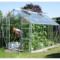 Serre Laurus Uranus 9,85m² En Aluminium Naturel Et Verre Trempé 3mm + Embase Incluse - Natura Lams -Jardin Serre Boutique serre de jardin 985m en aluminium anodise et verre trempe uranus lams 3