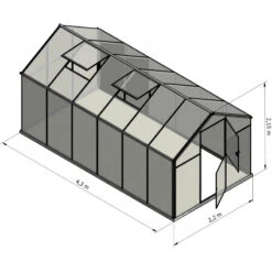 Serre De Jardin 9,8m² En Aluminium Et Polycarbonate 6mm Sanus UP! L10 – Gampre -Jardin Serre Boutique serre de jardin 98m en aluminium et polycarbonate 6mm sanus up l10 gampre 9