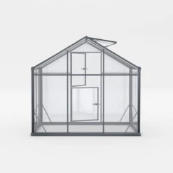 Serre De Jardin 9,8m² En Aluminium Noir Et Verre Trempé Sanus L10 - Gampre -Jardin Serre Boutique serre de jardin 98m en aluminium noir et verre trempe sanus l10 gampre 3